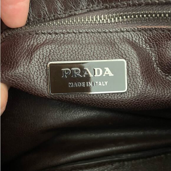Prada Patent Leather Shoulder Hobo Bag Buckle Flap Triangle Logo - Picture 13 of 17
